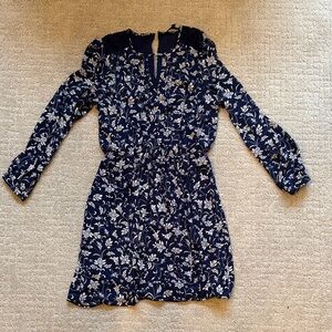 Express Navy and White Floral Mini Dress
